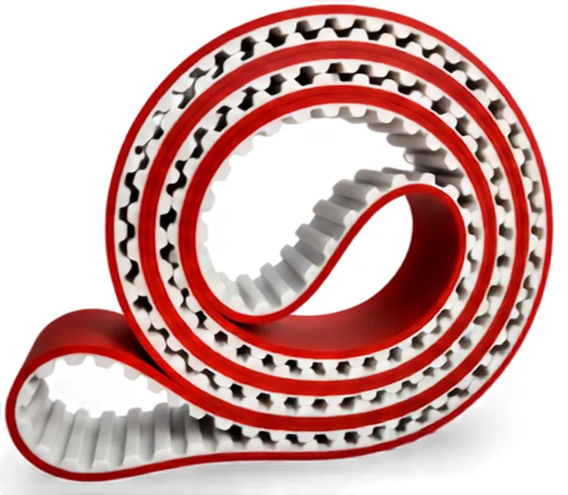 Red-backed endless polyurethane timing belt